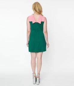 Smak Parlour Emerald & Pink Daisy Haute Gossip Mini Dress