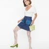 Clothing Smak Parlour Dark Denim Tulip Match Game Mini Skirt