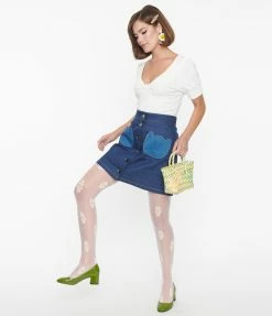 Clothing Smak Parlour Dark Denim Tulip Match Game Mini Skirt