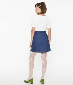 Clothing Smak Parlour Dark Denim Tulip Match Game Mini Skirt