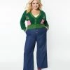 Smak Parlour Plus Size Dark Denim Wide Leg Jeans Clothing