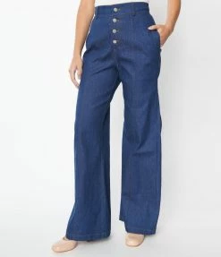 Clothing Smak Parlour Dark Denim Wide Leg Jeans