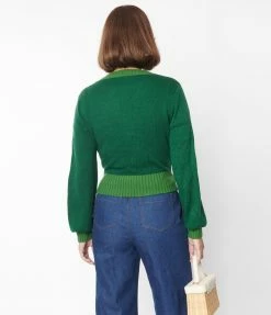 Smak Parlour Green & Pink Flower Pocket Cardigan Clothing