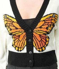 Clothing Smak Parlour Cream & Butterfly Cardigan