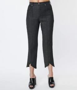 Clothing Smak Parlour Black Denim Notched Capri Jeans