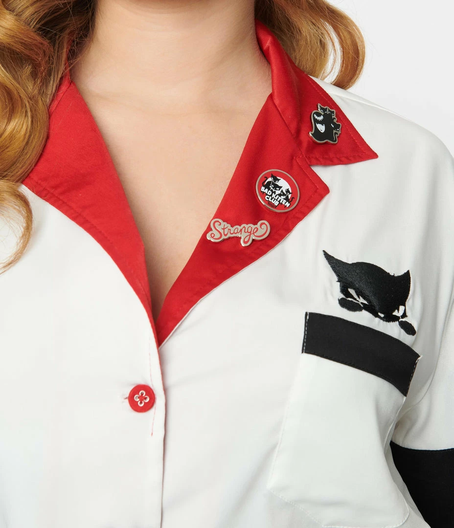 Emily The Strange X Unique Vintage Bad Kitten Club Pin Set