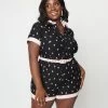 New Arrivals! Unique Vintage Plus Size Black & Pink Broken Hearts Patsy Romper