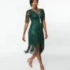 Unique Vintage 1920s Emerald Beaded Nadine Flapper Dress New Arrivals!