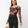 Clothing Unique Vintage Black Floral Lace Saturday Night Bodysuit