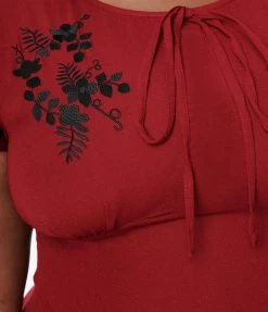 SHEEN Clothing Ltd Plus Size Burgundy Ava Swing Dress