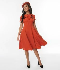 SHEEN Clothing Ltd Orange Ava Swing Dress