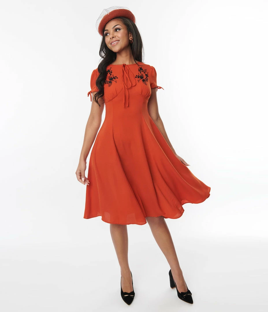 SHEEN Clothing Ltd Orange Ava Swing Dress