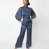 SHEEN Clothing Ltd Navy & White Polka Dot Jumpsuit