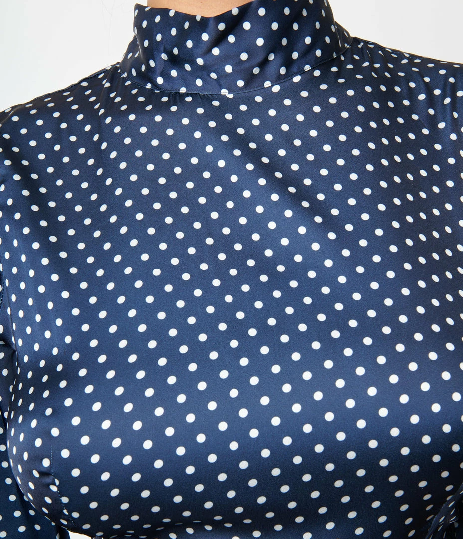 SHEEN Clothing Ltd Navy & White Polka Dot Jumpsuit