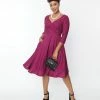 SHEEN Clothing Ltd Plum Polka Dot Swing Dress
