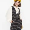 SHEEN Clothing Ltd Navy & Tan Plaid Waistcoat