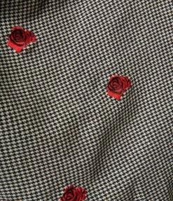 SHEEN Clothing Ltd Black Gingham & Red Roses Sophie Swing Skirt