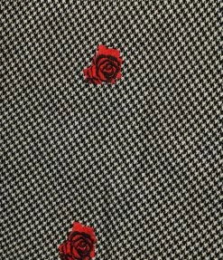 SHEEN Clothing Ltd Plus Size Black Gingham & Red Roses Sophie Swing Skirt