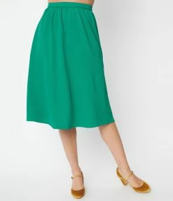 SHEEN Clothing Ltd Green Crop Top & Midi Skirt Set