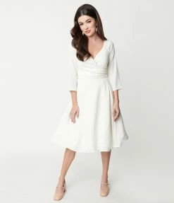 SHEEN Clothing Ltd White Genevieve Swing Dress
