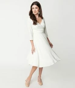 SHEEN Clothing Ltd White Genevieve Swing Dress