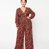 SHEEN Clothing Ltd Plus Size Black & Red Apple Print Marina Jumpsuit