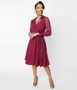 SHEEN Clothing Ltd Plum Polly Swing Dress