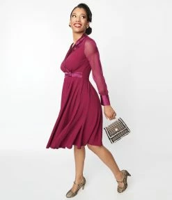 SHEEN Clothing Ltd Plum Polly Swing Dress