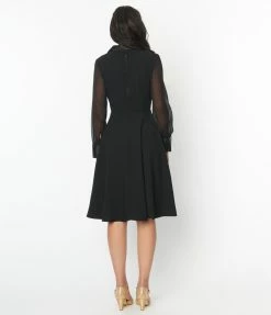 SHEEN Clothing Ltd Black Polly Swing Dress