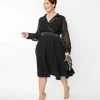 SHEEN Clothing Ltd Plus Size Black Polly Swing Dress