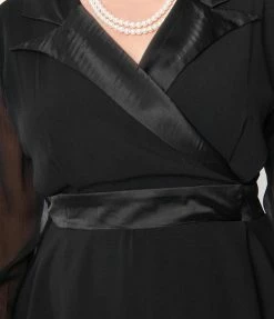 SHEEN Clothing Ltd Plus Size Black Polly Swing Dress