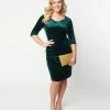 SHEEN Clothing Ltd Emerald Velvet Wiggle Dress