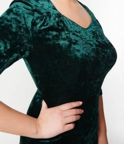 SHEEN Clothing Ltd Emerald Velvet Wiggle Dress