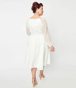 SHEEN Clothing Ltd Plus Size Ivory Dior Bridal Swing Dress
