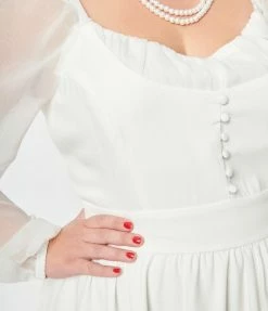 SHEEN Clothing Ltd Plus Size Ivory Dior Bridal Swing Dress