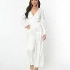 SHEEN Clothing Ltd Ivory Satin Marina Jumpsuit