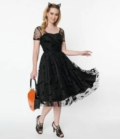 Magnolia Place Black Bats Dorothy Swing Dress Sale
