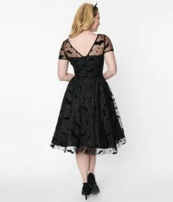 Magnolia Place Black Bats Dorothy Swing Dress Sale