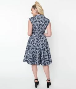 Magnolia Place Grey & Black Cat Sally Swing Skirt