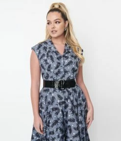 Magnolia Place Grey & Black Cat Tamara Top