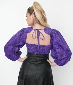 Magnolia Place Purple Spider Web Eyes See You Top