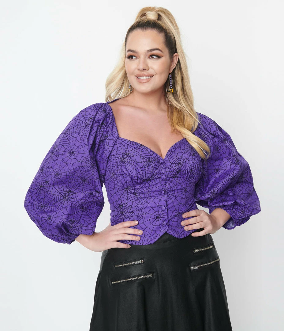 Magnolia Place Purple Spider Web Eyes See You Top