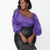 Magnolia Place Plus Size Purple Spider Web Eyes See You Top