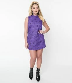 Sale Magnolia Place Purple Spiderweb Mini Dress