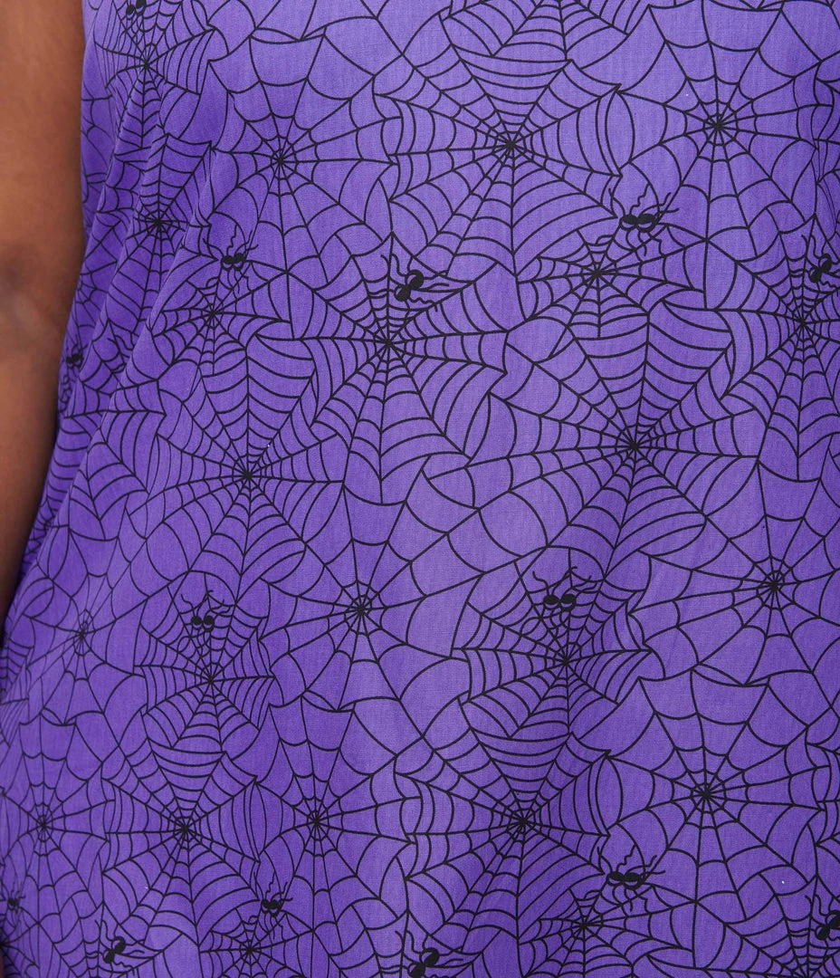 Magnolia Place Plus Size Purple Spiderweb Mini Dress Sale