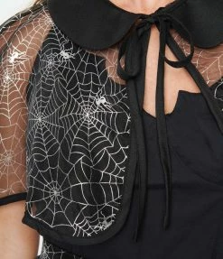 Sale Magnolia Place Black Spiderweb Capelet