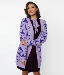 Heimish USA (Rachael) Purple Witches Hat Open Long Cardigan Sale