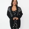 Heimish USA (Rachael) Clothing Black Spiderweb Open Long Cardigan