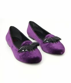 YRU (Strange Cvlt) Purple Velvet Lydia Bat Flats