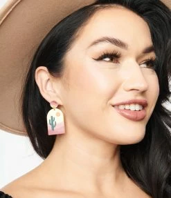 Anarchy Street Western Desert Scenery Drop Earrings Jewelry